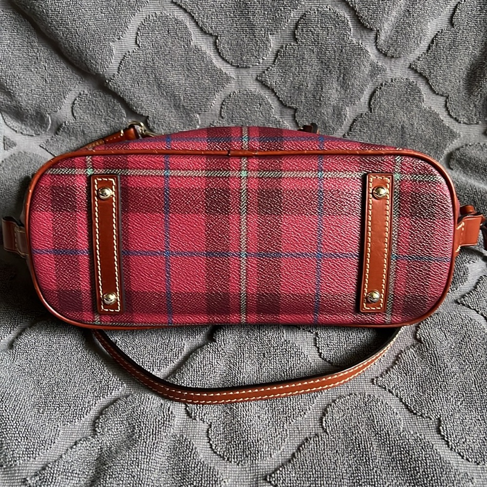 Dooney & Bourke Plaid Coated Cotton Zip Zip Satchel with Shoulder Strap - Picture 6 of 16